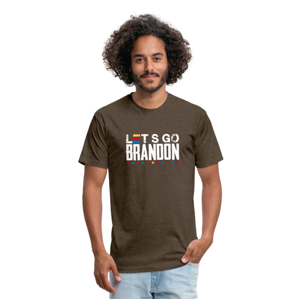 Lets Go Brandon Fitted Cotton-Poly T-Shirt - heather espresso