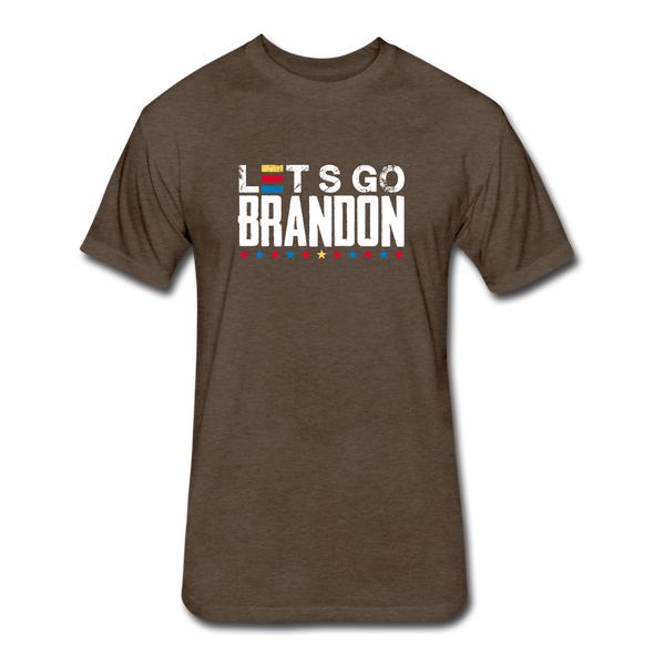 Lets Go Brandon Fitted Cotton-Poly T-Shirt - heather espresso