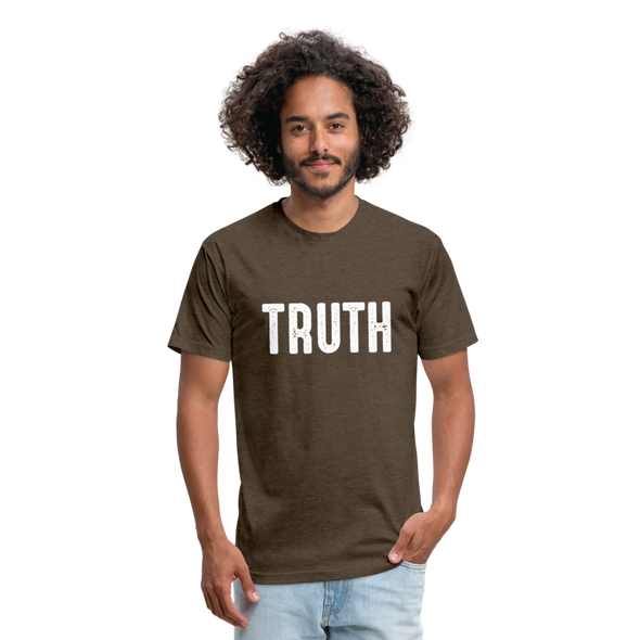 TRUTH Fitted Cotton/Poly T-Shirt - heather espresso