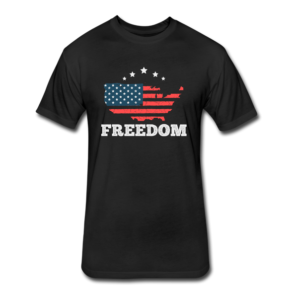 FREEDOM Fitted Cotton-Poly T-Shirt - black