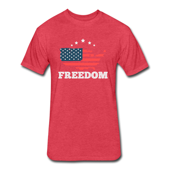 FREEDOM Fitted Cotton-Poly T-Shirt - heather red