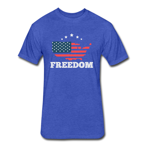 FREEDOM Fitted Cotton-Poly T-Shirt - heather royal