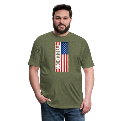 Freedom 2 Fitted Cotton-Poly T-Shirt - heather military green