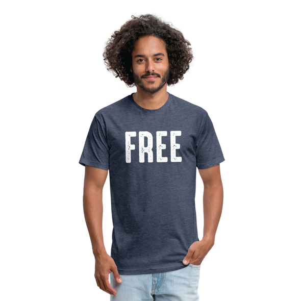 FREE Fitted Cotton/Poly T-Shirt - heather navy