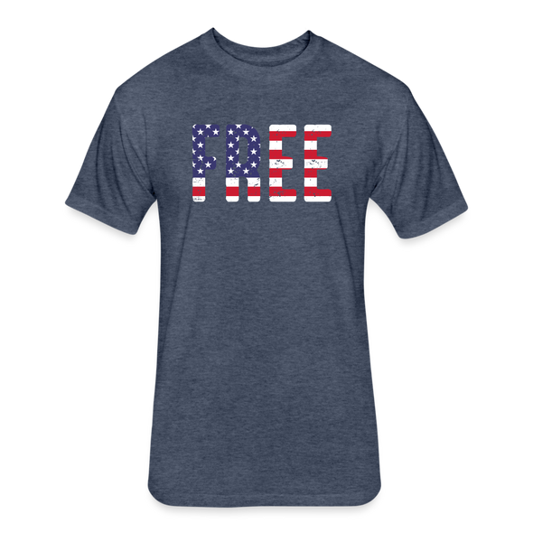 FREE American Fitted Cotton-Poly T-Shirt Unisex - heather navy